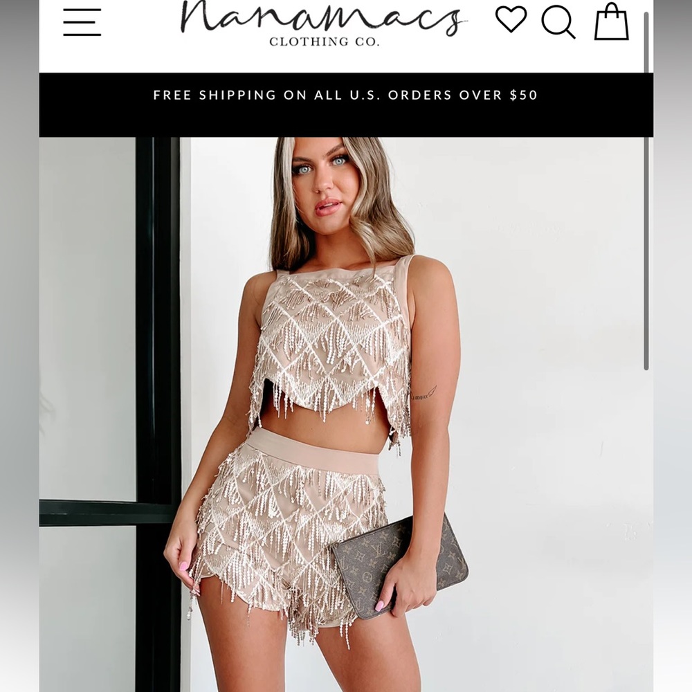 Nanamacs Sequin/Fringe two piece set
